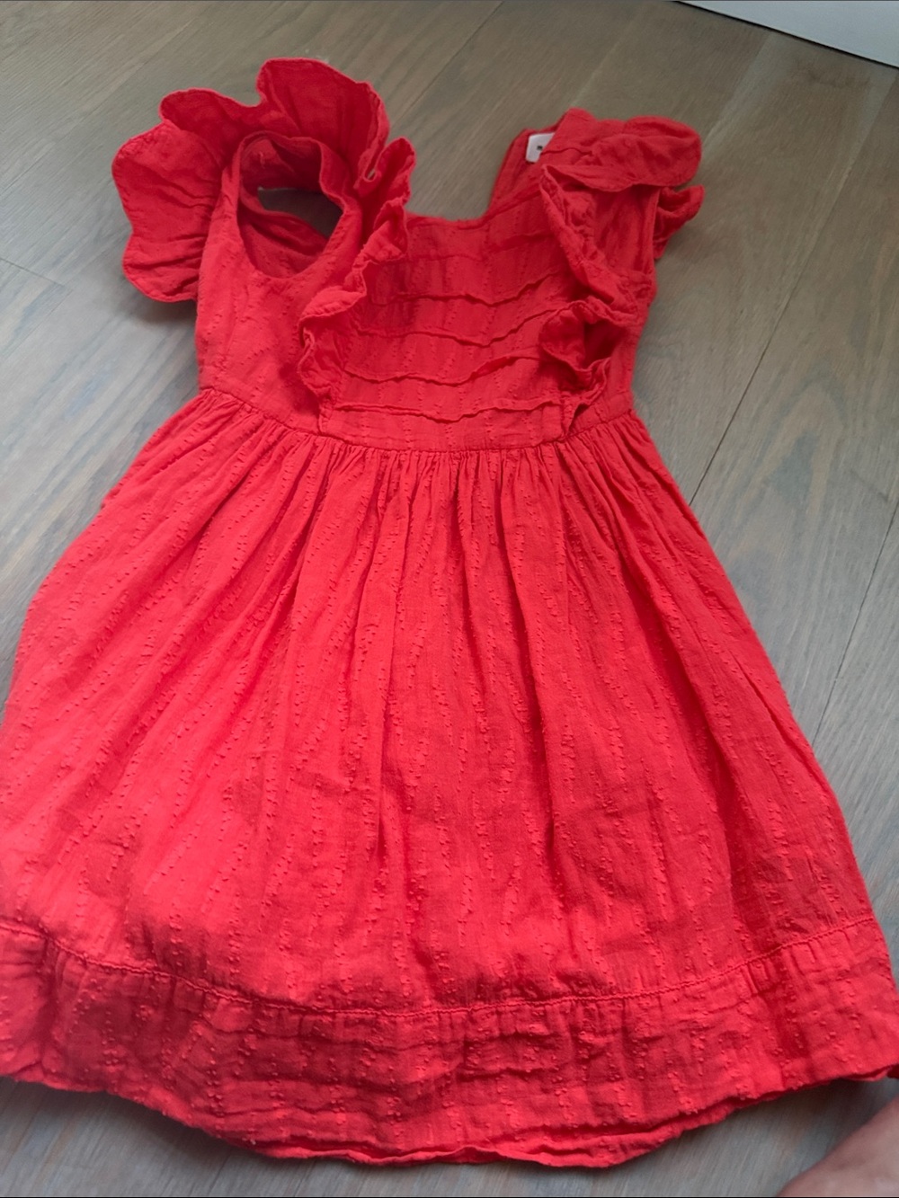 Morley Girls' Ruffle Red Cotton Dress